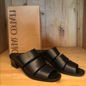 Franco Sarto ~ Black leather sandals ~ Women’s Size 9.5